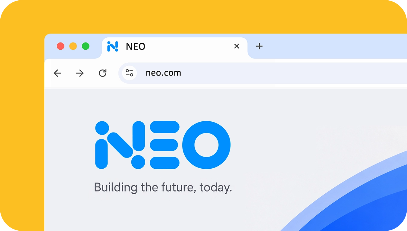 Logo shown in a website browser mockup