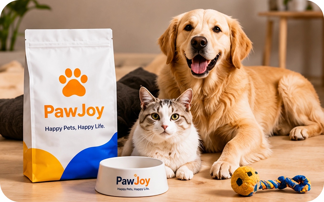 Logo on a pet food packaging bag