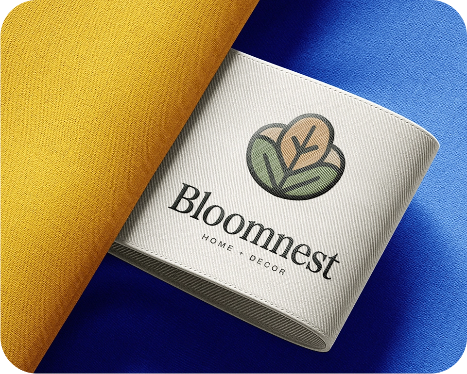 Logo on a fabric brand card